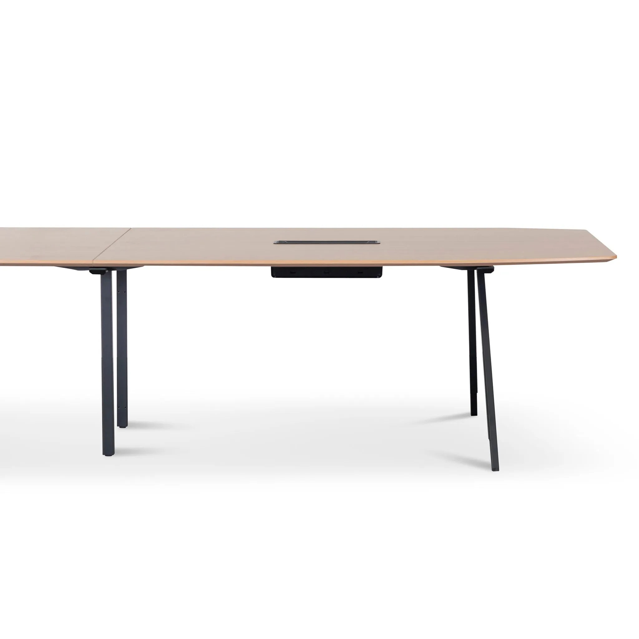 Vogue 3.6m Boardroom Meeting Table - Natural Top With Black Legs