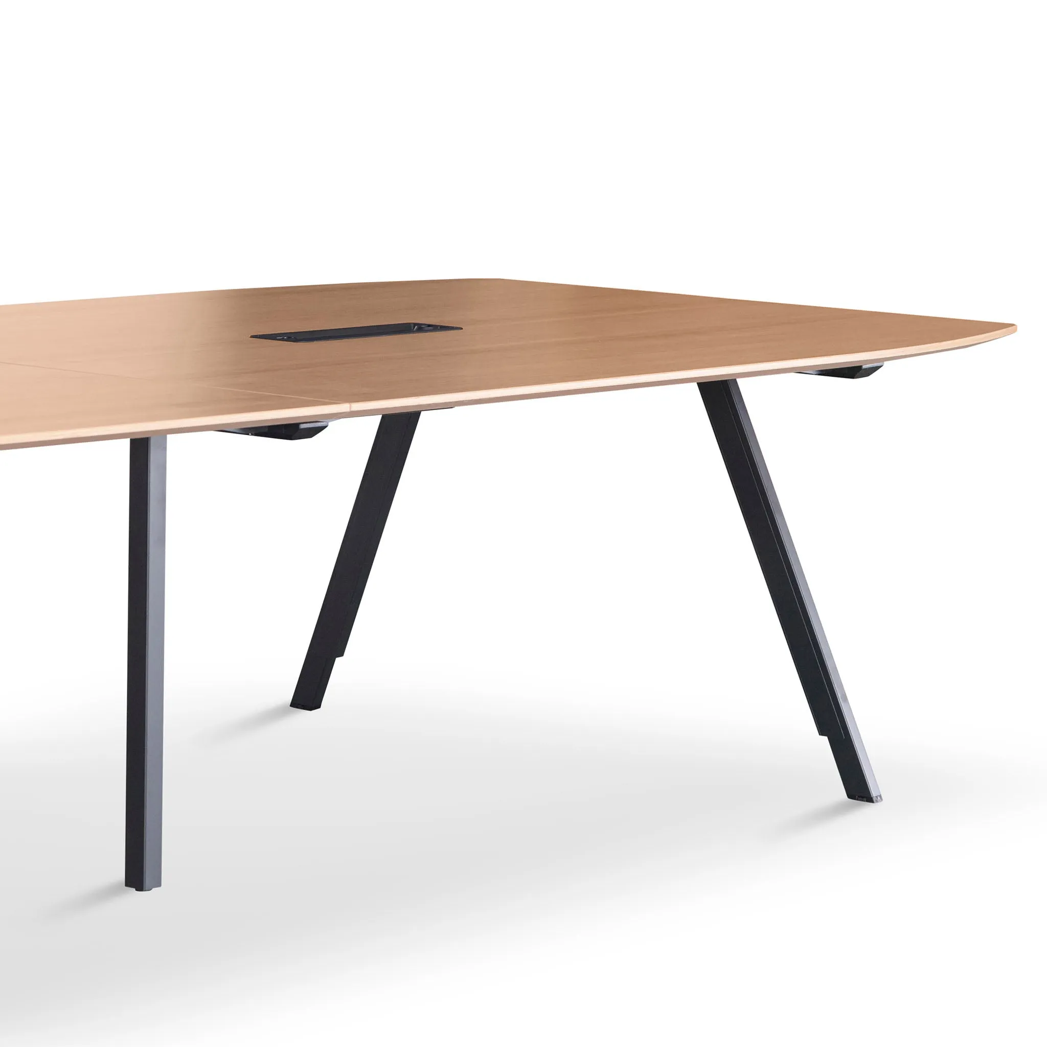 Vogue 3.6m Boardroom Meeting Table - Natural Top With Black Legs