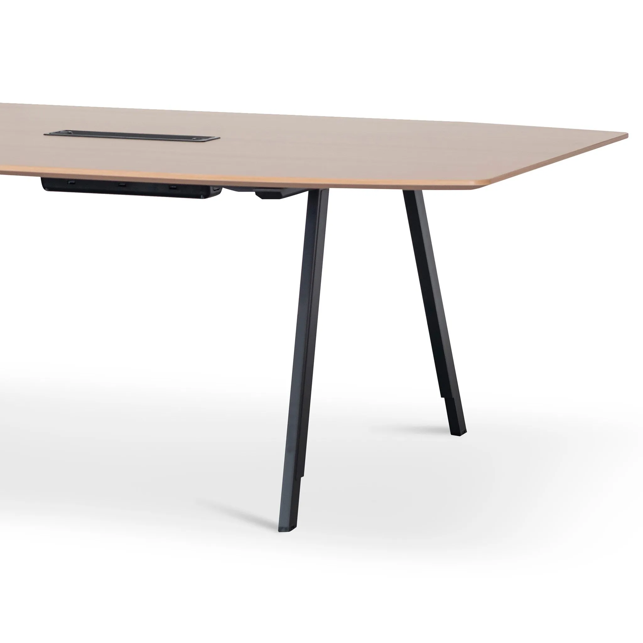 Vogue 3.6m Boardroom Meeting Table - Natural Top With Black Legs