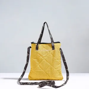 Yellow - Handmade Quilted Cotton Sling Bag 02